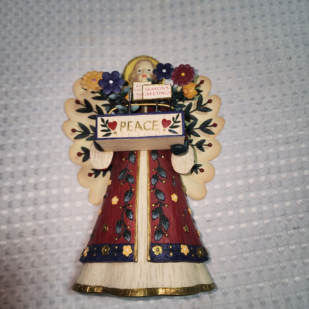 KATHY KILLIP EUC DEMDACO 9" FOLJ ART PEACE ANGEL FIGURINE